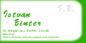 istvan binter business card