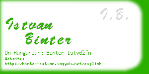 istvan binter business card